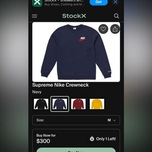 Supreme Nike Navy Blue Crewneck Sweatshirt